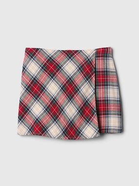 Gap Kids Family Plaid Wrap Flannel Mini Skort Size 6-7 Girls